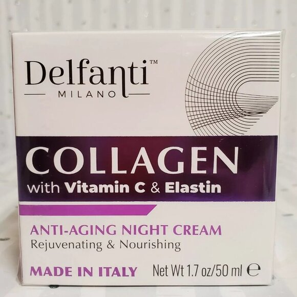 Delfanti Milano Anti-Aging Night Cream Collagen with Vitamin C & Elastin 1.7 oz - Picture 1 of 5
